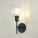 Axel 1 Light 6.5 inch Matte Black Wall Sconce Wall Light in Clear Glass
